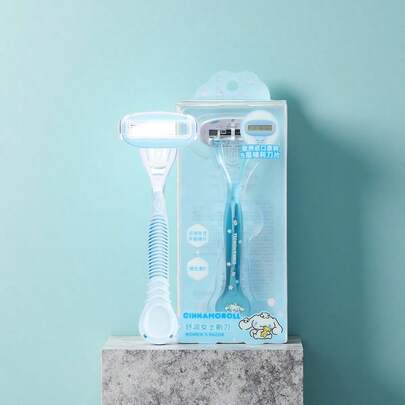 Miniso Sanrio Characters Series Gentle 5-Layer Lady Razor Cinnamoroll 5-Layer Blades + Lubricating Strip Design, Smooth Shaving Reducing Skin Friction(1PC)
