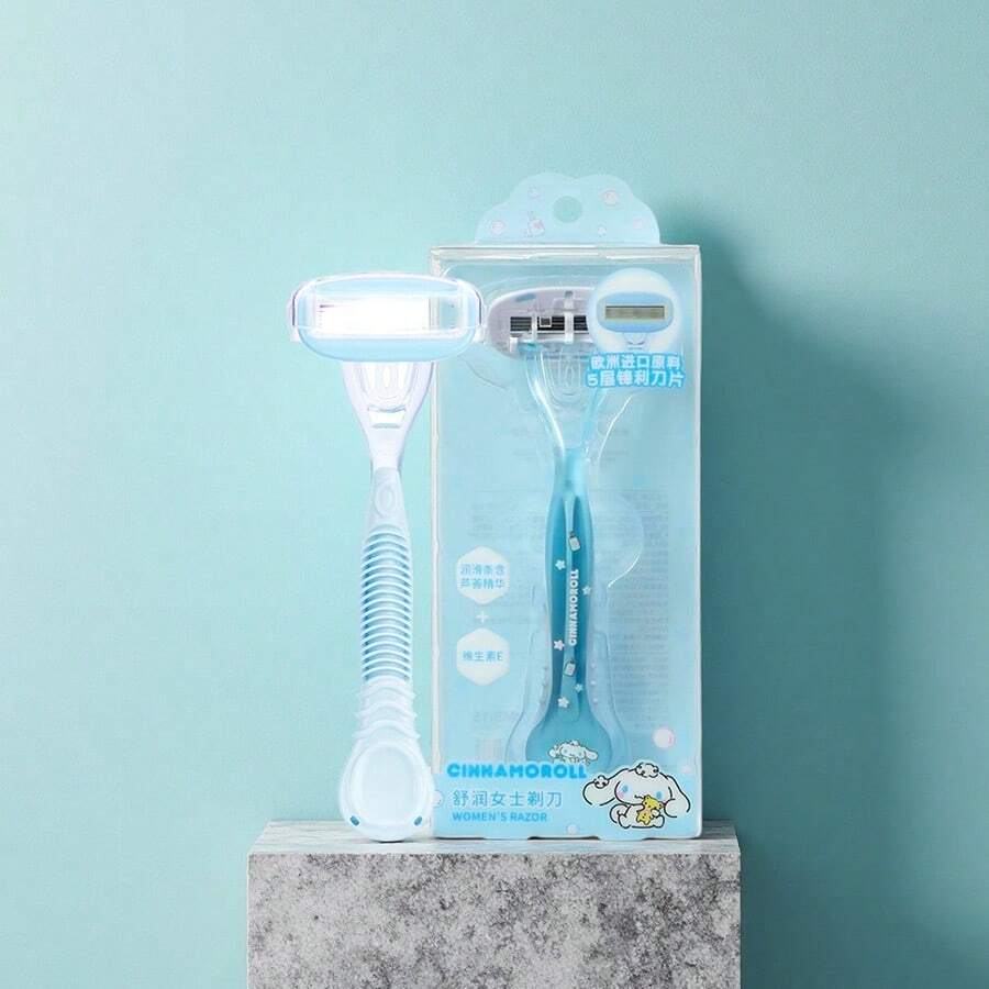 Miniso Characters系列温和5层女士剃须刀肉桂卷5层刀片+润滑条设计，顺滑剃须减少皮肤摩擦（1件） - 淺藍色 - 查看 1