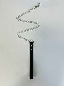 1件仿皮链条心形颈链，时尚Y2K哥特朋克风内衣配饰，适合各种场合，锐舞派对必备