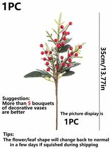 1/3pcs Artificial Christmas Decorative Picks - Assorted Red Berry Picks, Faux Pine Picks With Sprayed Pinecones And Holly Leaves, Create Stunning Floral Arrangements And Wreaths, Suitable For Winter Holiday Decor, Balcony Decor, Porch Decor, Fall Florals, Autumn Room Decor, Christmas Decor, Outdoor Decor, Kitchen, Back To School, Bathroom, College Essentials, Christmas Gifts, Garden Furniture, Bridesmaid Gifts, Home Decor, Christmas Decoration - Green 2 - View 2