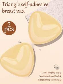 ZBEIAIR 4 Pcs Of Double Sided Self-Adhesive Bra Pads, Chest Pads Adhesive Pads, Reusable Padding Pads, Bra Bikini Invisible Thickened Chest Pads Waterproof For Swimming