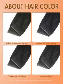 PU 孔纬接发 真人发 自然黑色直发束 隐形接发