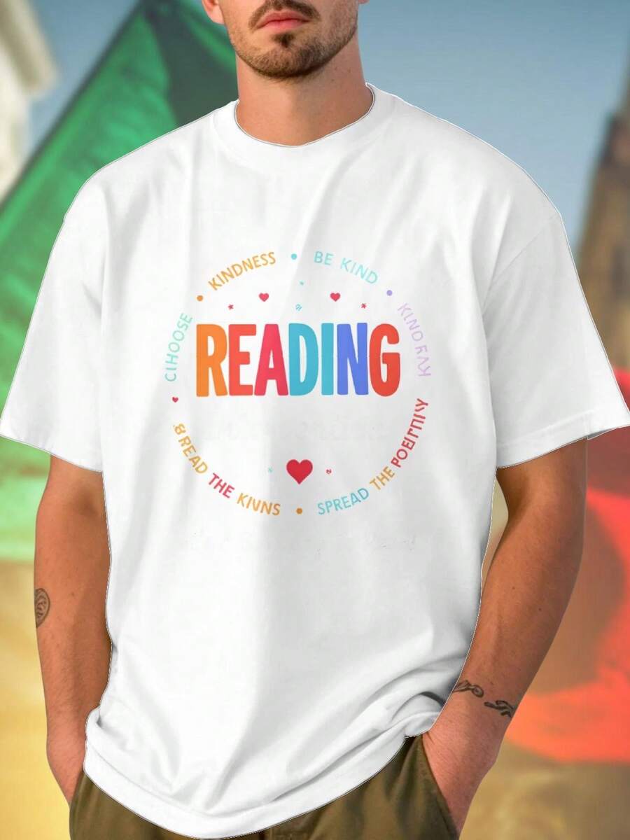 T shirt uomo Reading Intervention Choose Kindness Be Kind Fun Spread The Kindness Spread The Love It s A Good Day To Read maglietta casual estiva idea regalo moda novità   online