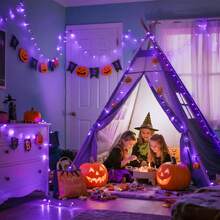 KBO JMEXSUSS 600 LED Orange Lights For Halloween Decor, Orange String Lights Outdoor Waterproof, Plug In Halloween String Christmas Light For Indoor Room Party Tree Yard Fall Decorations - Purple - View 2