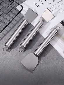 1 pieza Raspador de limpieza de acero inoxidable - Herramienta de espátula metálica multiusos, adecuada para cocina, baño y hogar - No se necesita electricidad, diseño ahorra espacio, limpieza del hogar, limpieza de la cocina, limpieza de fiestas