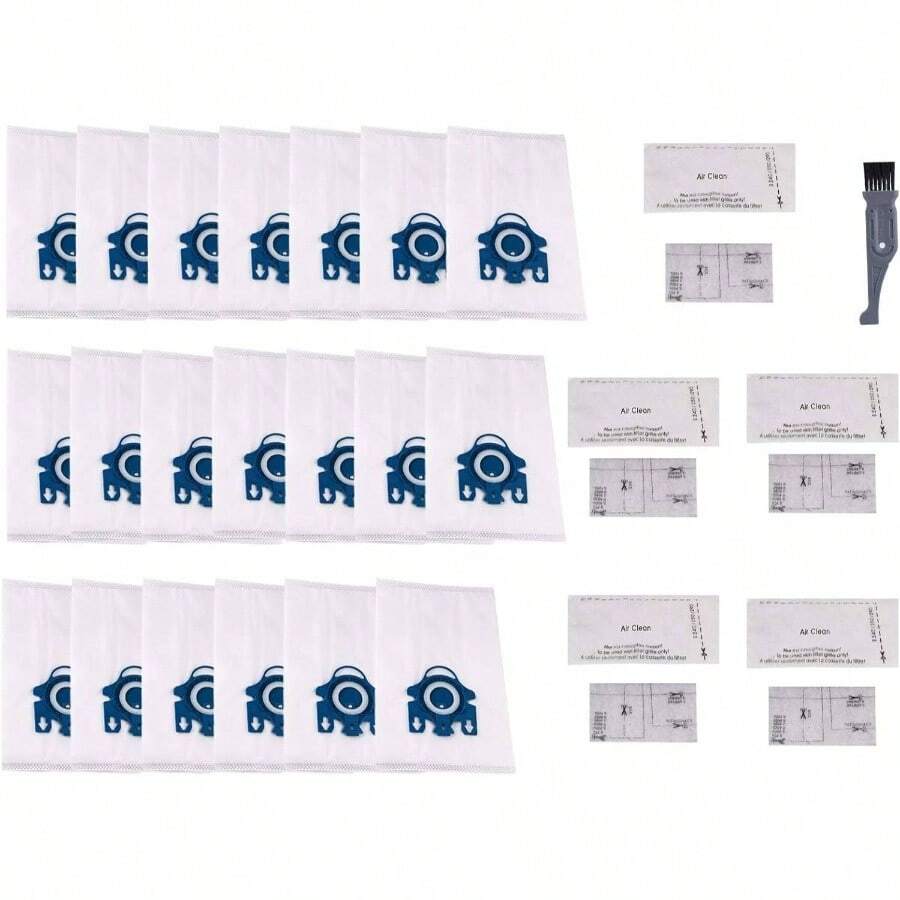 20Packs Type GNMiele Vacuum Bags, Miele AirClean 3D Efficiency Compatible Miele Canister Vacuum Cleaner Dust Bags, 5pcs Motor Filters 5pcs