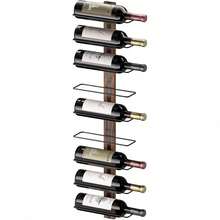 Wine Rack Wall Mounted,Wall Mounted Wine Rack, Wall Wine Rack For 9 Wine Bottles Wood Wine Racks For Wall, Wine Holder Wall Mounted Wine Bottle Racks For Kitchen,Dining Room,Bar - default - View 1