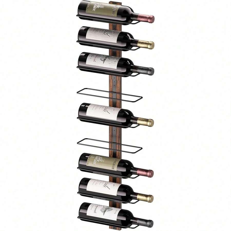 Wine Rack Wall Mounted,Wall Mounted Wine Rack, Wall Wine Rack For 9 Wine Bottles Wood Wine Racks For Wall, Wine Holder Wall Mounted Wine Bottle Racks For Kitchen,Dining Room,Bar - default - View 1