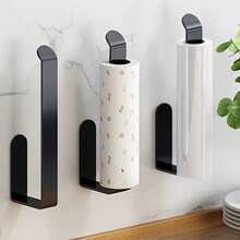 No Drill Toilet Paper Holder, Bathroom Tissue Roll Rack, Wall-Mounted Toilet Paper Dispenser, Toilet Paper Holder, Bathroom Storage Rack, This Plastic Tissue Holder Can Be Installed In The Kitchen Without Drilling. This Self-Adhesive Paper Towel Holder Can Be Used As A Bathroom Towel Bar Or Wall-Mounted Towel Ring, Ideal For Hanging Towels And Tissues In The Bathroom.