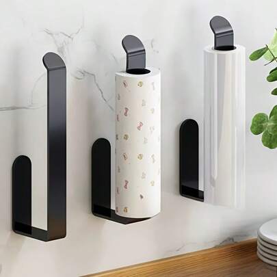 Delme gerektirmeyen tuvalet kağıdı tutucu, banyo kağıdı rulosu rafı, duvara monte tuvalet kağıdı dispenseri, tuvalet kağıdı tutucu, banyo saklama rafı. Bu plastik kağıt havlu tutucu, mutfağa delme işlemi yapmadan monte edilebilir. Kendinden yapışkanlı bu kağıt havlu tutucu, banyo havlu askısı veya duvara monte havlu halkası olarak kullanılabilir, banyoda havlu ve kağıt mendilleri asmak için idealdir.