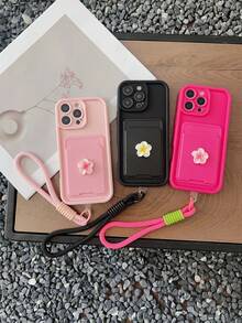 1 pieza Funda de teléfono móvil de silicona a prueba de golpes con diseño de pétalos de flor y cordón, compatible con Samsung Galaxy S25, S24, S24 Plus/S24+, S24 Ultra, S24 FE, S20, S21, S22, S23 y 11/11 Pro/11 Pro Max, 12/12 Pro/12 Pro Max, 13/13 Pro/13 Pro Max, 14/14 Pro/14 Pro Max, 15/15 Pro/15 Pro Max, 16/16 Pro/16 Pro Max, 16E