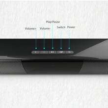 2000mAh 二合一无线电视条形音箱，带低音炮、立体声电脑扬声器、家庭影院系统、可充电锂电池、AUX/TF/FM、按钮控制、USB 充电、红外遥控器，兼容电脑、智能手机、平板电脑