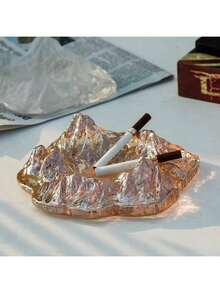 A Senior Glacier Ashtray Home Decoration, Light Luxury Creative Design Cigar Ashtray, Office Hotel Senior Decoration, Thick Texture Personalized Design, Home Living Room Bar Multi-Scene Application, Multi-Color Senior Imitation Glacier Effect Smoke Container, Jewelry Jewelry Decoration Storage, Crystal Glass Cigar Jar, Personalized Home Desktop Decoration Decoration