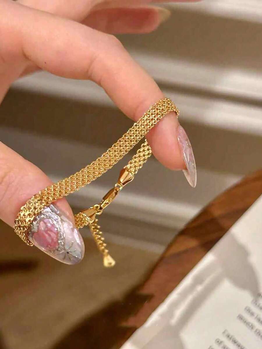 1条925纯银优雅丝带手链，精致女士饰品，派对礼物，生日礼物，日常佩戴 - 緞帶手鍊 - 查看 1