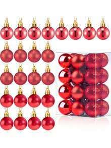 24pcs Multi-Color Christmas Tree Decorations, Flocked Ornament Balls For Home, Window Display, Christmas Decor