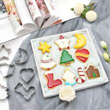 10pcs Christmas Cookie Cutter Set - Gingerbread House, Snowflake, Tree, Heart, Star, Angel Shapes, Suitable For Holiday Winter Baking Christmas Christmas Decorations Christmas Pajamas Christmas Gifts Christmas Decor