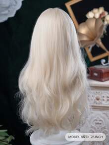 alicegarden 1 Synthetic Heat-Resistant Wig, A Golden Curly Wig With Bangs, 28 Feet Long, Made Of Fiber, Suitable For Daily Use, Natural Simulation Wig - Gold - View 2