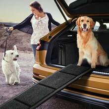 GCCSJ Dog Ramp For Car,SUV Pet Ramp,Heavy Duty Dog Ramp,63/71 Inch Extra Wide Dog Ramp For SUV & Truck - Heavy Duty 250lb Capacity Pet Ramp With Non-Slip Surface | Portable Folding Car Ramp For Medium/Large Dogs | Outdoor Vehicle Access Ramp (17.3" Width)" - 黑色 63" L x 17.3" W - 查看 1