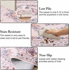 Modern Abstract Rug, Large Mat, Contemporary Decorative Rugs For Living Room, Series Bedroom Interior, Entrance Dining Room Office Throwing Mat Floor Washable - Butterfly Pink - View 8