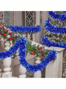 5/10pcs Shiny Metallic Tinsel Twist Garland,Streamers Ornaments Long Glitter Hanging Decorations For Party, Holiday Wedding Birthday Tree Wall Rail - Multicolor - View 7