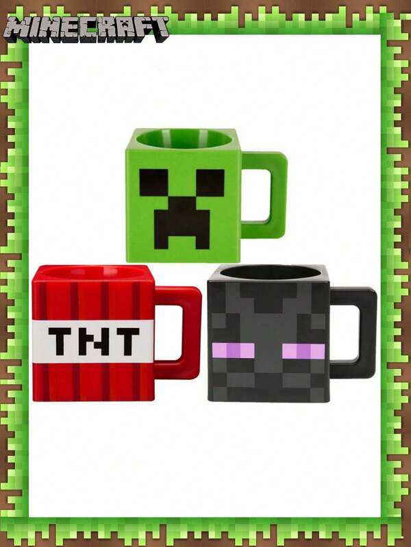 Minecraft 300ml Taza universal estilo Minecraft, taza de café con estilo de píxel de dedo Minecraft Y2k, diseño de estilo Minecraft, Creeper, apta para latte, leche, yogur para el desayuno, té de la tarde, regalos de pareja, regalos del Día de San Valentín, regreso a la escuela, apta para todo tipo de fiesta y regalo de Navidad, recuerdos