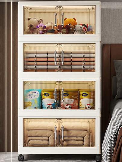 1 个（45 厘米/17.7 英寸）宽储物柜，20 夸脱可折叠储物箱，家庭客厅玩具柜整理器，零食柜，厨房储物柜，圣诞礼物，储物盒，床下储物