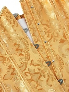 حزام تنحيف الخصر كورسيه تحت الصدر من نسيج جاكار كلاسيكي، مناسب للنساء، مشكل للخصر، مناسب لحفلات الهالوين