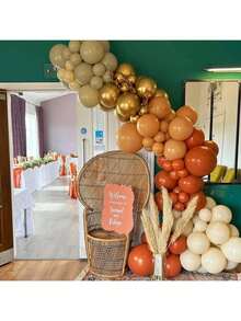 Orange Skin Tone Balloons, Orange Balloons, Nude Beige Balloons, Gold Metallic Balloons, Suitable For Gender Reveal Parties, Bachelorette Parties, Celebrations, Birthdays, Graduations, Anniversaries, Independence Day Parties, Bridal Showers, Christmas, Valentine's Day, Mother's Day - Multicolor - View 4