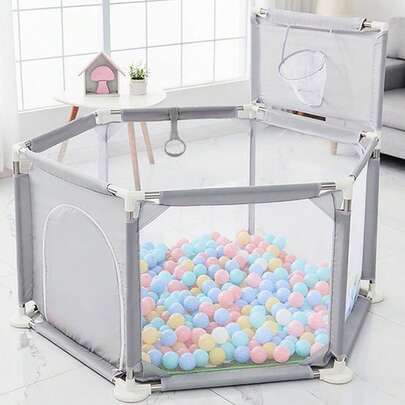 Corral para bebé didáctico 10 bolas área de juego con valla para niños centro de juegos infantil paneles segur-os sin bordes afilados fácil montaje desmontable portátil material no tóxico diseño educativo estimulación sensorial para bebés y niños pequeños alta calidad 2025