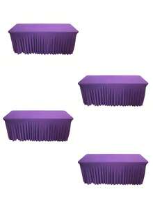 1 pieza Mantel de mesa de tela de espándex blanco, resistente a las arrugas y lavable, se ajusta a mesas de comedor rectangulares, funda elástica para mesa de patio, adecuada para bodas, banquetes, fiestas, estilo Ins de lujo, mantel elástico blanco para hotel, banquete, cumpleaños, conferencia