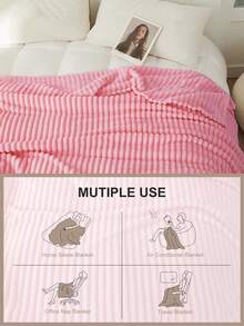 1pc Throw Blanket, Bedding, Cozy And Warm Blanket, Lightweight Soft And Comfortable, Solid Color Series, Minimalist And Stylish Design, Suitable For Sofa, Bedroom, Living Room, All-Around Comfort, Travel Use, Nap Blanket, Reference Size Image, Multiple Sizes Available, Machine Washable, Autumn Decor, Room Decor, Back To School, School Supplies