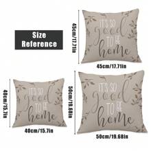6 件现代简约奶茶色抽象几何“家，甜蜜的家”印花靠垫套 [无枕芯]，17.7*17.7 英寸(45*45cm)/19.69*19.69 英寸(50*50cm)/15.75*15.75 英寸(40*40cm)，[单面印花] 涤纶抱枕套适用于沙发、床、客厅、卧室、汽车、办公室、酒店装饰，适合所有季节，是送给家人和朋友的完美礼物 - 6pcs-奶茶色 - 查看 5