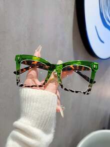 1 Par de Óculos de Leitura Femininos, Óculos de Aumento para Leitura de Telefone e Livro, Força +1,00 a +4,00, Nova Armação Estampada de Oncinha, Óculos Decorativos Adequados para Pessoas de Meia-Idade e Idosos