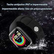 Auriculares Bluetooth Inalambricos Led Con Reloj Inteligente - Negro - Ver 7