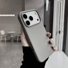 Compatible With IPhone 17PROMAX /IPhone17/IPhone17Pro/IPhone17Air/16 15 14 13 12 11 Pro Max, New Skin-Feeling Liquid Solid Color Design Phone Case - 灰色 - 查看 1