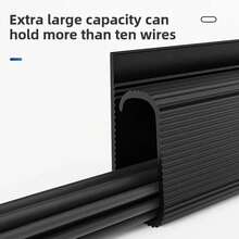 Bandeja de cables de escritorio de PVC de 40cm, gestión de cables debajo del canal de escritorio, ocultador de cables de entrada, sin perforación, organizador de cables para el hogar y la Oficina QEFU - Gris - Ver 3