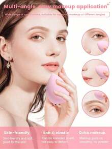 6 Stücke/Set Make-up Schwamm Set, Samt Puderquaste, Abdeckstift Schwamm, Make-up Quaste, Make-up Blender, Make-up Werkzeuge - Pink - Übersicht 6