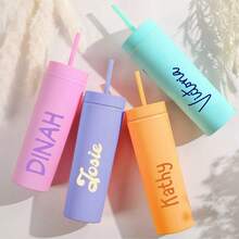 Personalized Insulated Tumbler, Bridesmaid Proposal Tumbler, 16oz Acrylic Slim Insulated Tumbler, Bridesmaid Gift, Best Friend Travel Tumbler - Multicolor - View 2