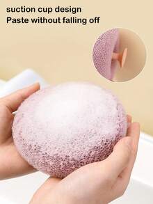 带吸盘的去角质淋浴刷 - 按摩沐浴海绵球，男女适用壁挂式丝瓜络，豪华沐浴花球，超柔软耐用，可用于沐浴、泡泡浴、去角质和按摩，男女适用 - 彩色 - 查看 2