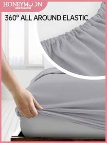 1 قطعة ملاءة سرير ذات موحد اللون فائقة اللين، خفيفة الوزن كالسحابة، جيب عميق 25 سم، تناسب جميع أحجام الأسرّة - توين، فول، كوين، كينج، ضرورية للاستخدام المنزلي والسكن الجامعي - رمادي حجري فاتح - مشاهدة 2