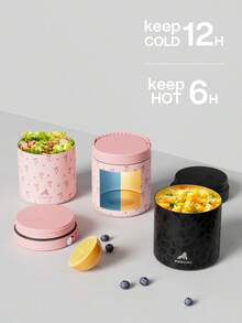 Izolowany próżniowo słoik na żywność ze stali nierdzewnej o pojemności 25 uncji, termos o pojemności 700 ml do gorącej i zimnej żywności, szczelny termos na zupę z szerokimi ustami dla dorosłych, 10 godzin gorącej i 16 godzin zimnej, szczelny słoik na żywność do podróży do biura szkolnego, kuchni, prezentu na Boże Narodzenie