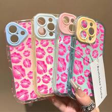 Funda con estampado de labios rojos y rosas, compatible con phone 16, 15, 14, 13, 12, 11 Pro y Plus. Resistente a golpes, agua y caídas. Modelo L239. Compatible con smartphones, carga inalámbrica, accesorios divertidos, diseño de besos, moldeada por inyección, duradera, funda protectora y elegante. Ideal para amantes de la moda. - Azul - Ver 5