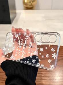 1 件圣诞雪花飘飘软手机壳，一年中最美好的时光，兼容 17/17 Air/17 Pro/17 Pro Max、Honor、Redmi、Galaxy A04e/12/A13/A14/A34/A50/A52/A53/A54/S21/S22/S23/S24/S25/S25Ultra、6A/7A/8A、12T/13T - 無色 - 查看 3