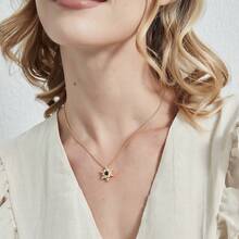 1pc Customized Photo Projection Necklace, Angel's Tear Stainless Steel Pendant With Personalized Photo Inside, Mother's Day Gift - Snowflake - View 5