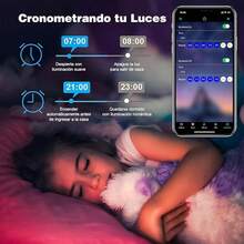 Luces LED Blutooth 30M, Tira LED RGB 5050 Inteligentes, Luz LED Sincronizar con Music, Control Remoto IR de 44 Teclas + Control de App, para Cuarto, Bar, Fiesta, DecoracióN de Interior - 40/131 pies - Ver 7