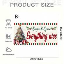 1 PIEZA Cartel de madera colgante de Feliz Navidad - Tablero de madera estilo rústico con decoración festiva - Encanto universal de porche invernal para fiesta de bienvenida, decoración de fiesta y decoración navideña exterior