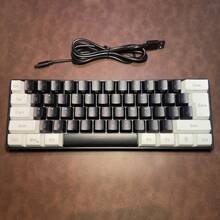 لوحة مفاتيح سلكية من HXSJ مع كابل USB-C قابل للفصل، تصميم محمول، إضاءة RGB، وبنية غشائية مناسبة للاستخدام المنزلي والمكتبي والألعاب، سلكي فقط - متعدد الألوان - مشاهدة 14