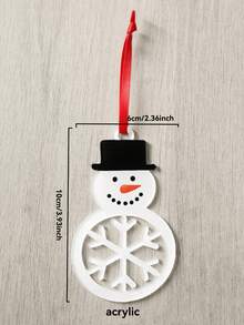 1pc Christmas Snowman Acrylic Hanging Ornament, Christmas Tree Hanging Decoration, Merry Joy Snowflake Decoration, Winter Home Decoration, Christmas Wall Hanging, Suitable For Living Room, Bedroom, Office, Window Display Christmas Decorations Room Decor