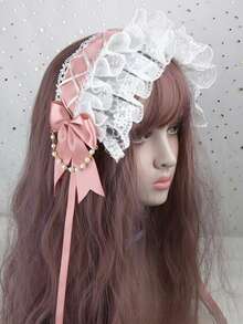 Diadema con orejas de gato de encaje estilo Lolita; Disfraz de Halloween, uso diario y de viaje - Multicolor - Ver 14