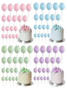 20 Peças Decorações de Topo de Bolo em Forma de Bola, Mini Balões, Palitos de Topo de Bolo, Bolas Douradas, Picks de Bolo, Bolas de Topo de Bolo, Decorações de Bolo para Natal, Halloween, Casamento e Aniversário